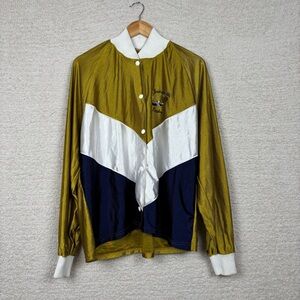 Vtg Vulcan‎ Jacket Unisex L Gold Blue Jacksonville Eagles 21 Cotton Made In USA